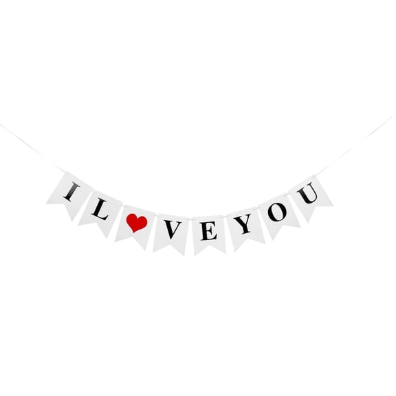 Cardstock Banners Marry Wedding Banner Set for Wedding Receptions Valentine's Day Photo Props Decorations(Need to install)