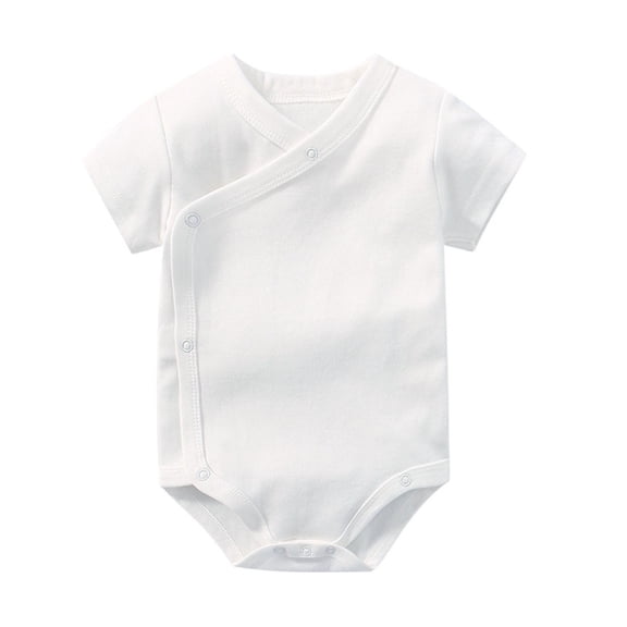 KPOPLK Baby Boy Striped Clothes Waffle Short Sleeve Oversized Romper Bodysuit Summer Onesie Clothing Size 6-9 Months,White