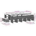 thumbnail image 4 of vidaXL 15 Piece Garden Dining Set with Cushions Grey Poly Rattan, 4 of 5