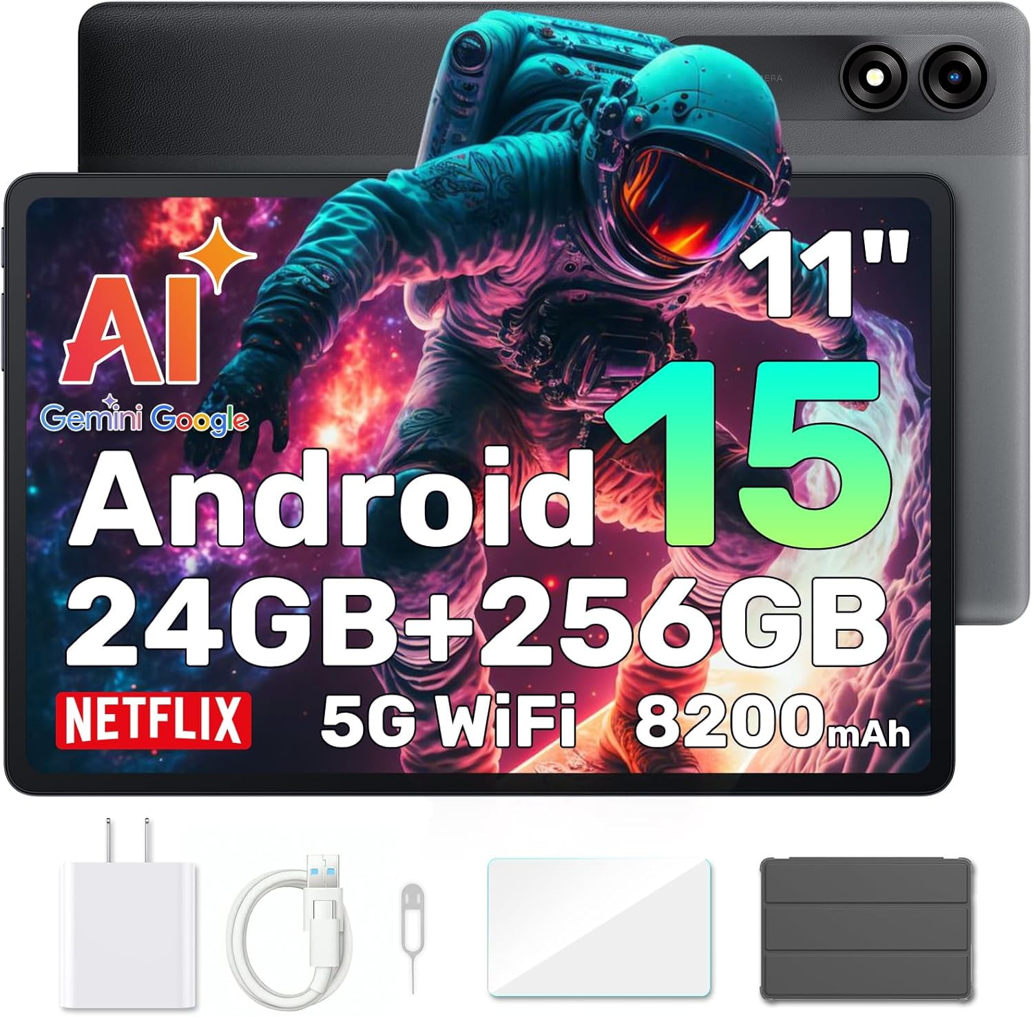 SUXI Tablet Poker A3 10.1 Inch Android 14,12GB(4GB+8BG)RAM+128G