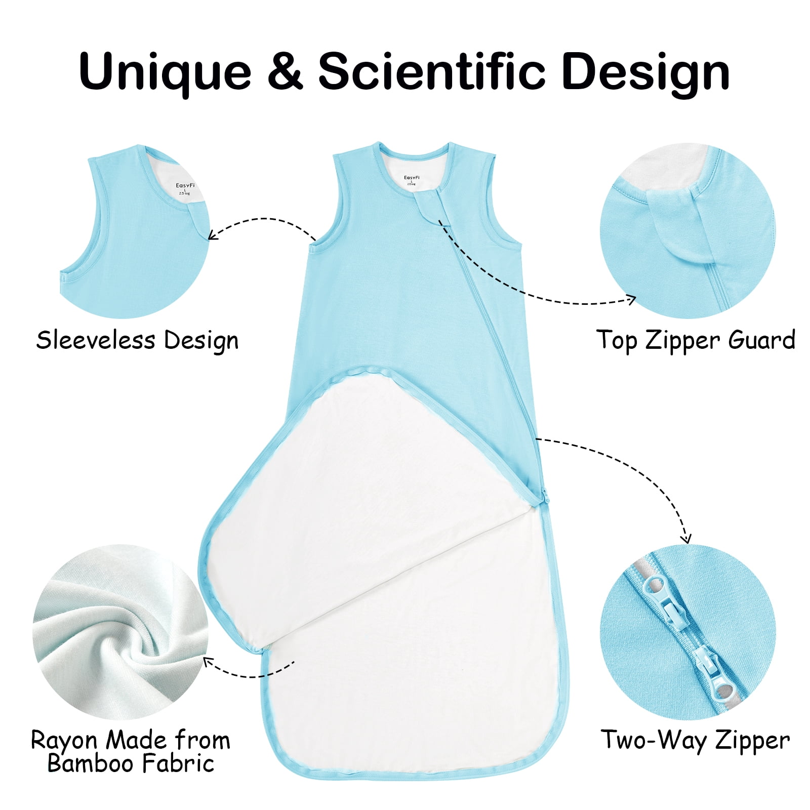 2.5 Tog Winter Baby Sleep Sack 0-6 Months Rayon Made from Bamboo Sleeping Bag Unisex Girl Boy Warm Baby Wearable Blanket