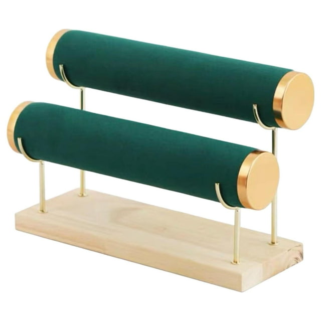 KLKCMS 2 Layers Bracelet Display Stand, Fashion Jewelry Tree Jewelry Display for Bangle Green