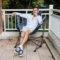 thumbnail image 6 of TIMBER RIDGE Hammock Camping Chair for Outdoor with Adjustable Backrest, Heavy Duty Swing Folding Chair with Steel Stand, 300 lbs Weight Capacity, Blue, 6 of 8