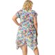 thumbnail image 5 of Women's Plus Size Dress Chiffon Asymmetrical Hem Belted Ruffled Midi Floral Dresses Light Blue 4X, 5 of 7