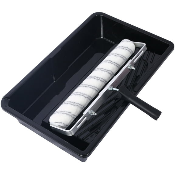 5-Piece 18" Paint Roller Kit - Adjustable Frame with 3 Microfiber Roller Sleeves & Tray