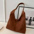 thumbnail image 4 of 100Fens Tote Bags For Women Work Bags Suede Slouchy Bag Handbag Office Tote Handbag Brown Suede Bag Tote Bag For Women Suede Shoulder Bag For Work Handle, 4 of 6