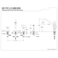 thumbnail image 2 of Kingston Brass KS1791BEXBS Essex Double-Handle 4-Hole Widespread Kitchen Faucet with Brass Sprayer in Polished Chrome, 2 of 5