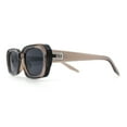 thumbnail image 6 of Womens Luxe Mod Fashion Rectangle Beveled Thick Plastic Sunglasses Slate - Black, 6 of 8