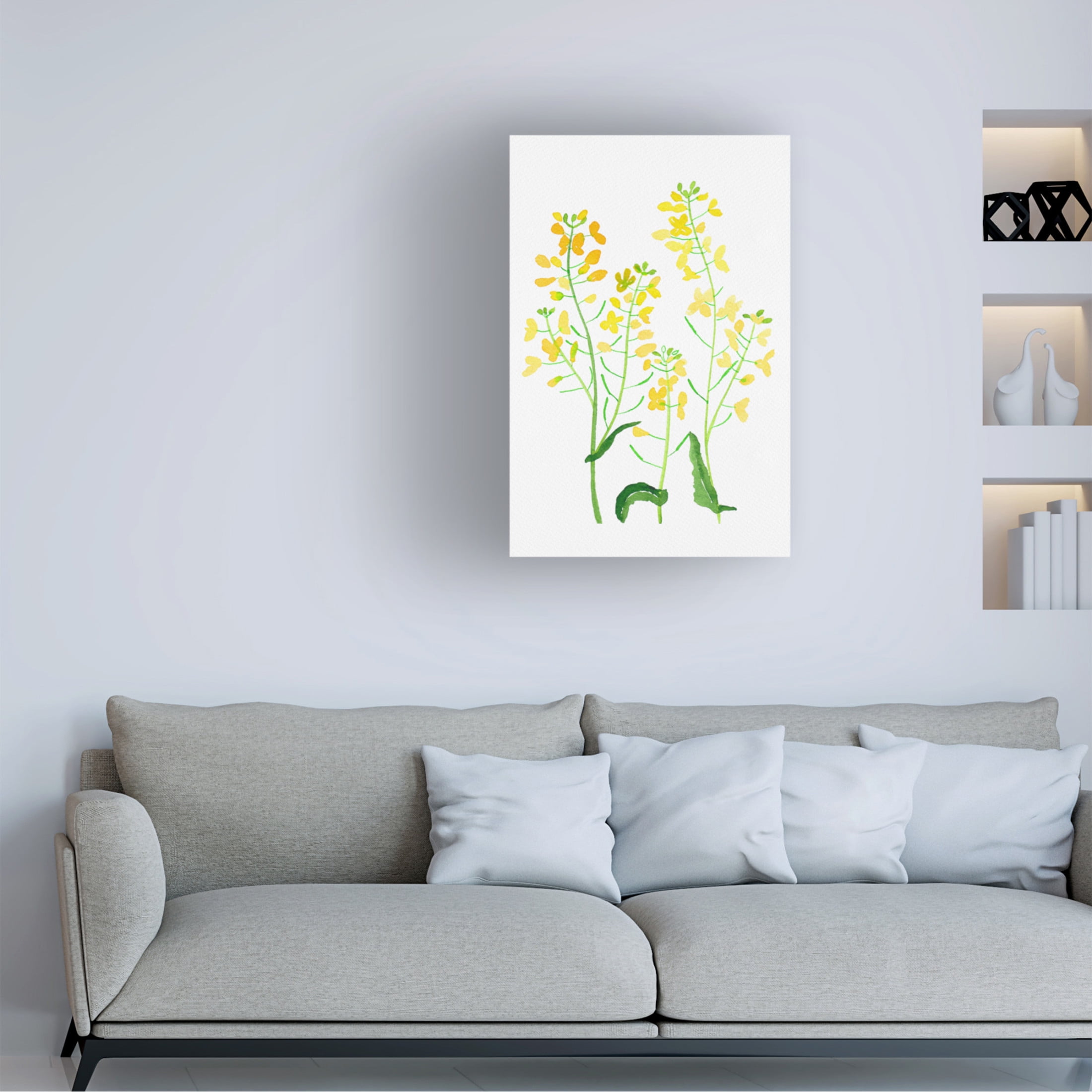 Trademark Fine Art Kata Botanical Rapeseed or Brassica napus botanical painting Canvas Wall Art