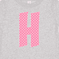 thumbnail image 4 of Inktastic Pink and White Polka Dots Letter H Boys or Girls Baby T-Shirt, 4 of 5