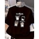 thumbnail image 1 of Women's Cute Cat in the Cup Print T-Shirt - Soft, Breathable Cotton Knit, Perfect for Summer Casual Wear - White Short Sleeve Tee with Playful Cartoon Design, 1 of 6