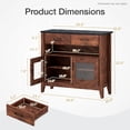 thumbnail image 2 of Demi Bonn 39" Sideboard Buffet Cabinet with 2 Drawers and 1 Open Compartment, Kitchen Storage Cabinet, Wood Coffee Bar Buffet Table for Dining Room, Brown, 2 of 9