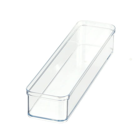 Mainstays Extra Large Clear Plastic Narrow Kitchen Drawer Organizer, 12” x 3” x 2”, Cabinet Organizers