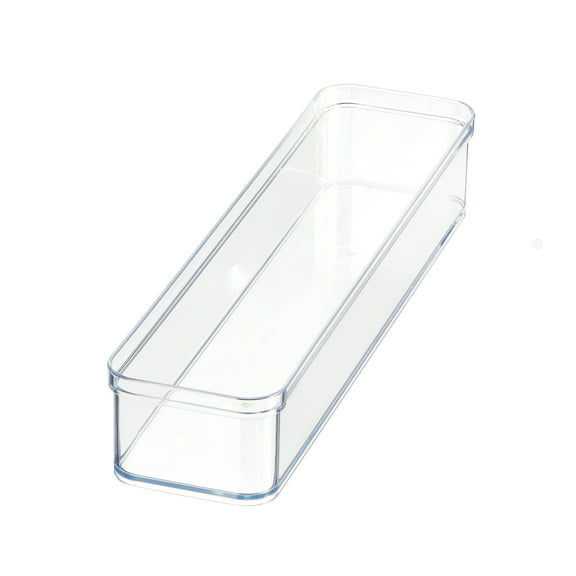 Mainstays Extra Large Clear Plastic Narrow Kitchen Drawer Organizer, 12” x 3” x 2”, Cabinet Organizers