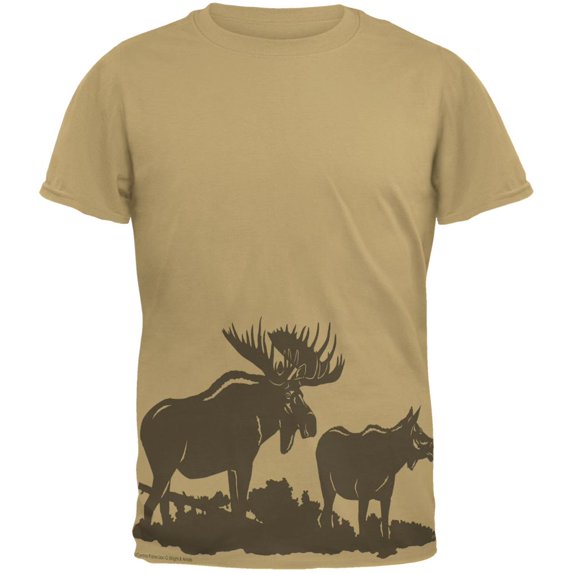 Moose Couple Silhouette Mens T Shirt