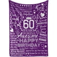 thumbnail image 1 of LHSHID 60th Birthday Gifts Blanket Bed Flannel Plush Throw Birthday Presents for Party Milestone Christmas Blue Numbers 30x40in, 1 of 5