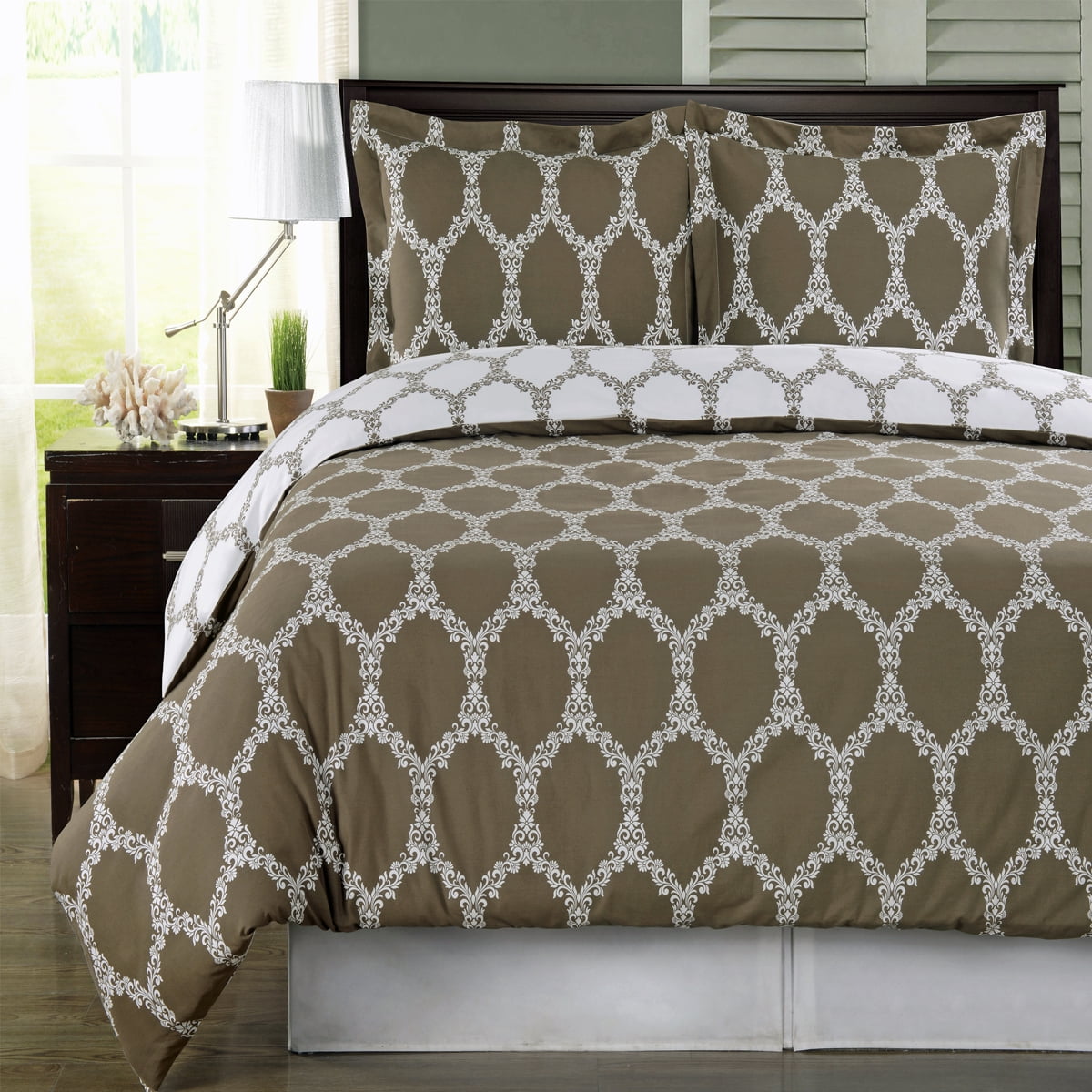 Queen Swanson Beddings Leafy Vines 3-Piece 100% Cotton Bedding Set COMIN18JU053980 Duvet Cover and Two Pillow Shams