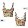 thumbnail image 3 of Sikiie Colorful Fish 2 Print Strappy Sports Bra for Women Padded Push Up Sports Bra Athletic Running Sports Bra Workout Bra Yoga Bra, 3 of 5