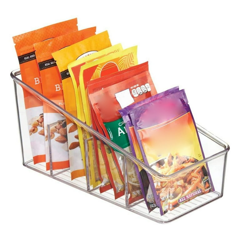 Large Plastic Transparent Food Packet Organizer Caddy Storage Station For  Kitchen Pantry Cabinet Countertop Holds Spice Pouches
