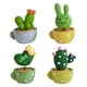 thumbnail image 1 of FELTECHELECTR 4 piezas de cactus en maceta para decorar el coche, primavera, repostería (verde), 1 of 7