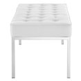 thumbnail image 2 of Modway Loft Tufted Vegan Leather Bench in Silver White, 2 of 4
