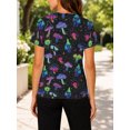 thumbnail image 4 of Women's Casual Crewneck T-Shirts Short Sleeve All-Over Psychedelic Neon Summer Tee Shirts, 4 of 6