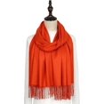 thumbnail image 5 of Bufanda de tartán de invierno - Bufandas largas para mujer Lana cálida Estilo británico Estola de chal con borlas giratorias para mujeres Damas, Naranja quemado, 5 of 5
