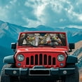 thumbnail image 3 of Uorisanigo Windshield Sun Shade, Folding Sun Visor Shield, 52.95 in *16.14 in, Compatible with Rubicon Sahara TJ JK JKU 2 & 4 Door, Hippie Frog Print Front Window Sunshade, 3 of 7