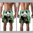 thumbnail image 3 of luoweisi Men's Beach Shorts Quick Dry Swim Trunks with Mesh Lining Panda L, 3 of 5