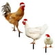 thumbnail image 3 of GOOHOCHY Juego de 3 estacas de gallo para jardín, decoración de gallina de jardín, letrero de pollo acrílico, gorro navideño, estaca de pollito, 3 of 7