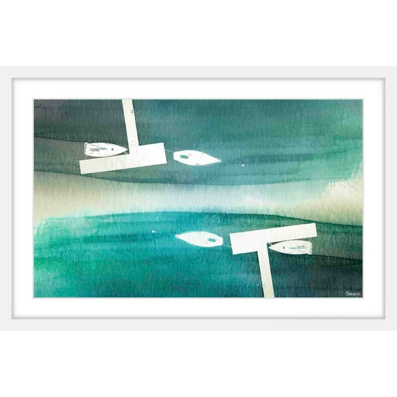 "Fishing Boats" Framed Painting Print