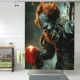 thumbnail image 6 of It Pennywise Horror Shower Curtain, Waterproof Washable Decorative Shower Curtain for Bathroom Bathtub, Bath Accessories Decor Set with 12 Hooks 60x72Inch Plastic, 6 of 8
