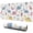 White Dinosaurs Birds, variant on Long Mouse Pads for Desk,White Dinosaurs Bones Footprints Pattern Desk Mats on Top Of Desks, Desk Mouse Pad Extra Large with 3mm Non-Slip Base and Stitched Edge for Gaming,Office,Work,Home 31.5"x11.8"