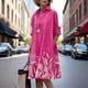 thumbnail image 3 of Vestido Zhyaj Boho Summer Maxi Rosa con cuello en V y manga larga para mujer, 3 of 6
