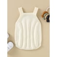 thumbnail image 5 of Gureui Toddler Infant Baby Girls Romper, Adjustable Shoulder Straps Knitting Hollow Out Solid Color Crotch Button Bodysuit, 5 of 9