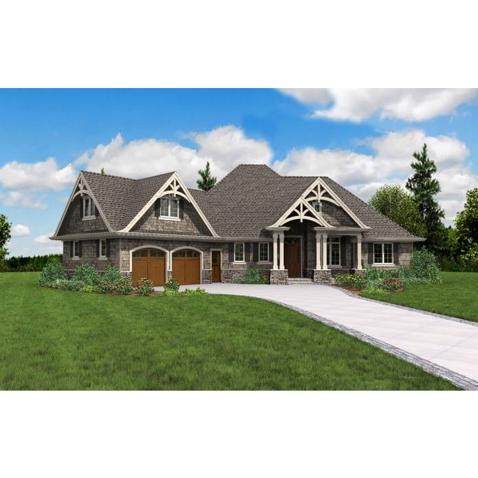 TheHouseDesigners 5180 Construction Ready Craftsman  House  