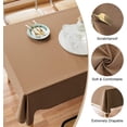 thumbnail image 2 of Textured Tablecloth Round 60 Inch Waterproof Spill-Proof Wipeable Table Cloth Wrinkle Free Circle Dining Table Cover for Birthday Farmhouse Outdoor Party Tablecloths up to 44'''' Dia Tables, 2 of 6