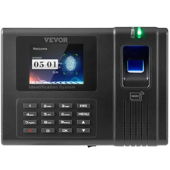 All-in-One Employee Time Clock with Fingerprint, RFID & PIN Entry | Standalone Biometric Attendance Terminal for Small Businesses | Includes 5 RFID Cards & No Monthly Fees