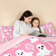 thumbnail image 4 of Homewish Halloween Candy Ghost Full Size Comforter Sets for Girls, Cute Spooky Animal Bedding Comforter Set, Pink White, Pink Reversible, 3-Piece 1 Comforter and 2 Pillowcases, 4 of 6