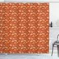 thumbnail image 1 of Ambesonne Orange Shower Curtain, Retro Paisley Flowers, 69"Wx84"L, Redwood Orange Cream, 1 of 3