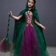 thumbnail image 1 of Halloween Witch Cosplay Costume & Accessories, Capa Con Capucha Y Vestido De Malla, Trajes De Vestir Para Niños Para Actuaciones De Fiesta, Como Regalo, 1 of 4