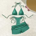thumbnail image 6 of Leey-World 2 Piece Y2k Polka Dot Halter Bikini with Shorts 2000s Bathing Suit Set Summer Vacation Cute Beach Tankini Swimsuit(Green,S), 6 of 6