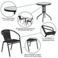 thumbnail image 6 of Bowery Hill 3 Piece Rattan/Metal Round Patio Bistro Set in Black, 6 of 8