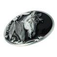 thumbnail image 2 of 5 Hebillas de Cinturón de Plata Con Cabeza de Caballo Grabada Antigua Sunnimix Vaquero Occidental, 2 of 8