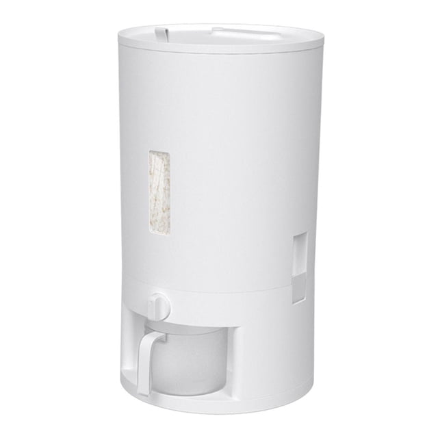 Contenedor de almacenamiento de arroz de 6 kg, dispensador de cereales, caja, latas selladas blanco