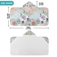 thumbnail image 4 of Yayeee Kids Hooded Towel with Hand Pockets Beach Soft Absorbent Bath Wrap 50 x 23.5 inch, Green Floral Cranes Pattern, 4 of 5