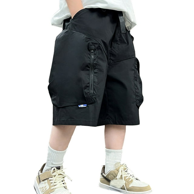 Shorts Cargo pour Garçons, Shorts Décontractés Extensibles pour Garçons, Bas Cargo Extérieurs