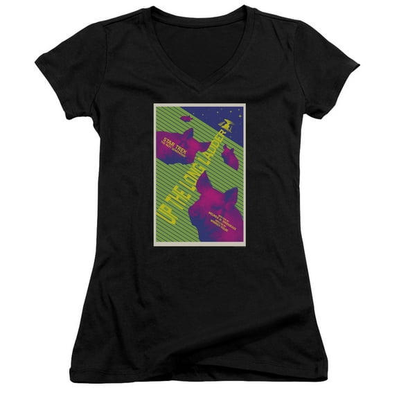 Star Trek Tng Season 2 Episode 18 Junior Women's V-Neck T-Shirt Black