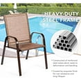 Mix and Match Stackable Brown Steel Sling Outdoor Patio Dining Chair in