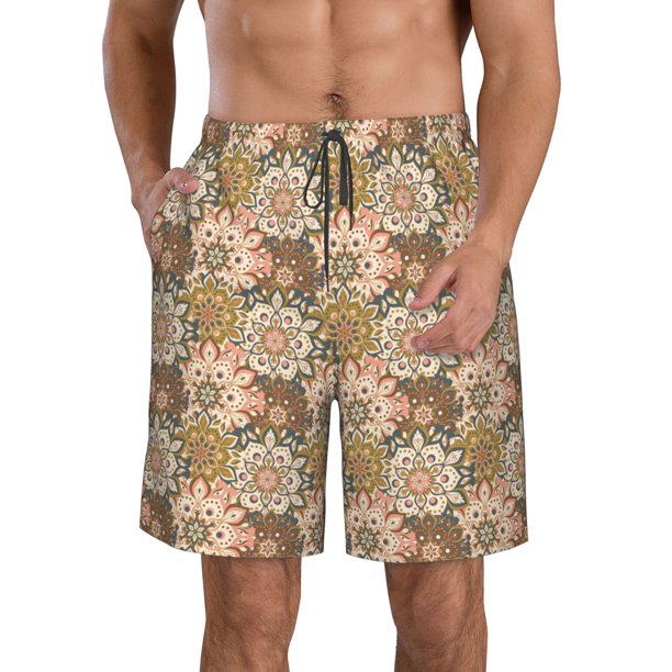 Fotbe Mandala Trajes de Baño Estampados para Hombre, Shorts de Verano de Secado Rápido, Ropa de Playa, Bañadores-XX-Large